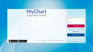 MyChart - Login Page - Adventist Health