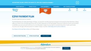 EZpay Payment Plan for Water Park Annual Pass | Adventure Island ...
