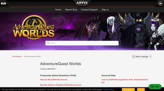 AdventureQuest Worlds – Artix Support