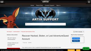 Recover Hacked, Stolen, or Lost AdventureQuest Account – Artix ...