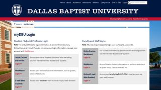 myDBU Login | Dallas Baptist University