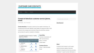 Contact of AdvoCare customer service (phone, email) | Customer Care ...