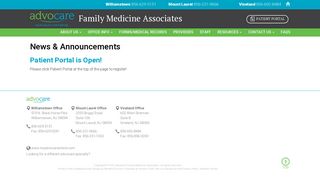 Patient Portal is Open! | Advocare Family Medicine Associates