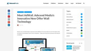 Meet AdWall. Adscend Media's Innovative New Offer Wall Technology