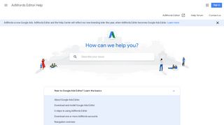 AdWords Editor Help - Google Support