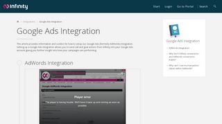 Google Ads Integration - Infinity Knowledge Base - Infinity Tracking