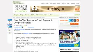 How Do You Remove a Client Account in Google AdWords? - Search ...