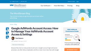 Google AdWords Account Access: How to Manage Your AdWords ...