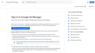 Sign in to Google Ad Manager - Google Support