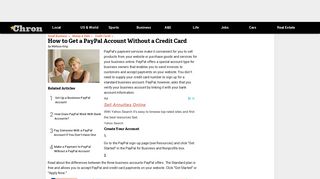 How to Get a PayPal Account Without a Credit Card | Chron.com