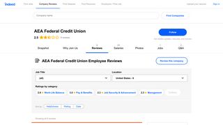 Working at AEA Federal Credit Union: Employee Reviews | Indeed.com