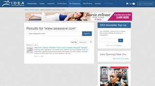 Results for 'www.aeawave.com' - IDEA Health & Fitness Association