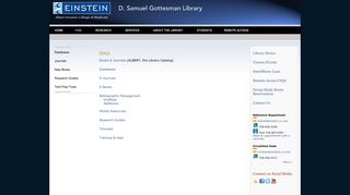 Albert Einstein College of Medicine: - D. Samuel Gottesman Library