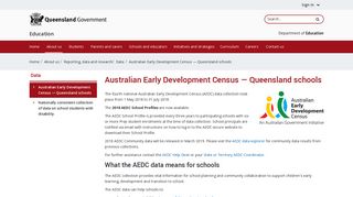 Australian Early Development Census — Queensland schools