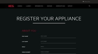Product Registration | AEG New Zealand