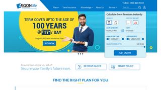 Aegon Life Insurance - Buy Life Insurance Plans & Policy Online