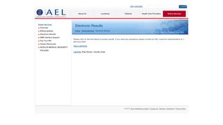 AEL - Medical Testing Laboratory : Electronic Results