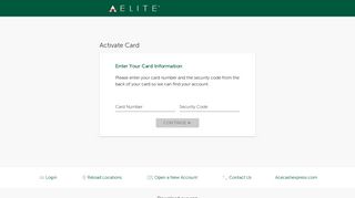 Card Activation - ACE Elite