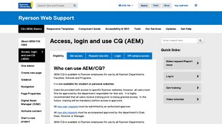 Access, login and use CQ (AEM) - Web Support & Development ...