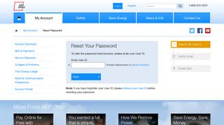 Reset Password - AEP Ohio