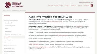 AER: Information for Reviewers - American Economic Association