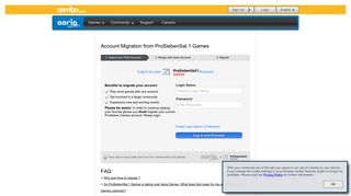 Account Migration from ProSiebenSat.1 Games - Aeria Games