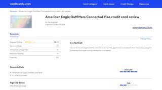 American Eagle Outfitters Connected Visa credit card review