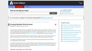 Creating Individual Portal Accounts : Aeries Software