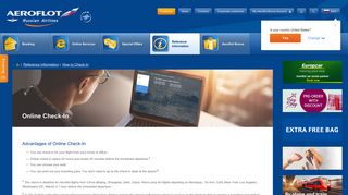 Online Check-In | Aeroflot