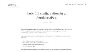 Basic CLI configuration for an Aerohive AP230 – Words