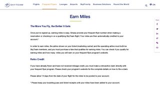 Frequent Flyer Miles | Earn Miles | SkyTeam