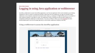 Logging in using Java application or webbrowser