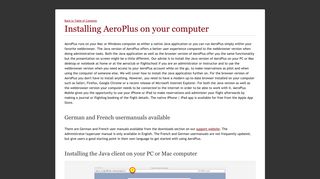 Installing AeroPlus on your computer - Servoy Client Launcher