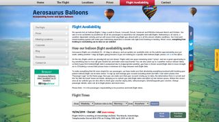 Flight Availability - Aerosaurus Balloons