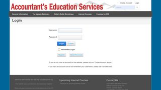 Login - Accountant's Education Services