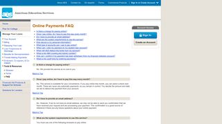 American Education Services - Online Payments FAQ