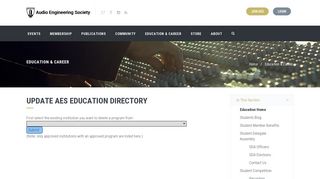 Update AES Education Directory - Audio Engineering Society