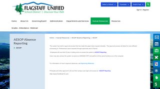 AESOP Absence Reporting / AESOP - Flagstaff Unified School District