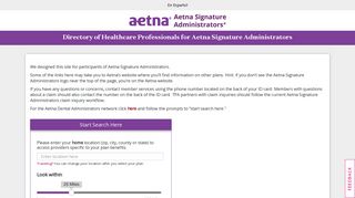 Network selection - Aetna Signature Administrators