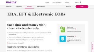 ERA, EFT & Electronic EOBs – Health Care Professionals | Aetna