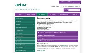 Member portal | Aetna Better Health of Louisiana - Aetna Medicaid