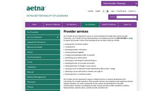 Provider services | Aetna Better Health of Louisiana - Aetna Medicaid