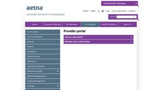 Provider portal | Aetna Better Health of New Jersey