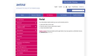 Portal | Aetna Better Health of Pennsylvania - Aetna Medicaid
