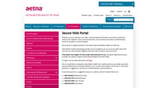 Secure Web Portal | Aetna Better Health of Texas