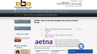 AETNA- How to use and navigate the Coventry Broker Portal - The ...