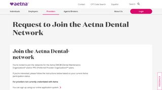 Request to Join the Aetna Dental Network - Health Care Professionals ...