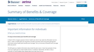 Summary of Benefits & Coverage | Banner Aetna