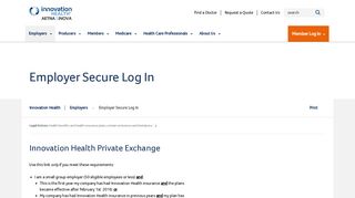 Employer Secure Log In | Innovation Health