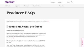 Producer and Broker – FAQs | Aetna